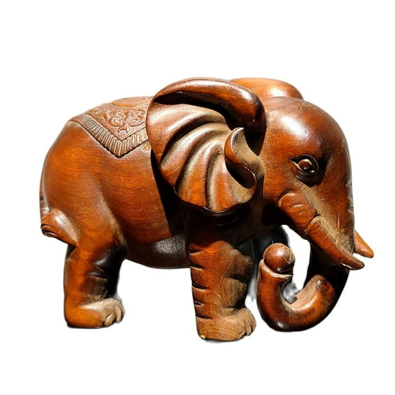 Home decoration elephant art sculpture decor living room wood carved wealt gifts