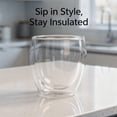 thumbnail image 4 of 6 Pcs Double Wall Espresso Cups, 80 ml Insulated Glass Coffee Cups, High Borosilicate Espresso Mugs, Small Cappuccino Mocha Mugs for Home, Office, Cafe, Restaurant, 4 of 7