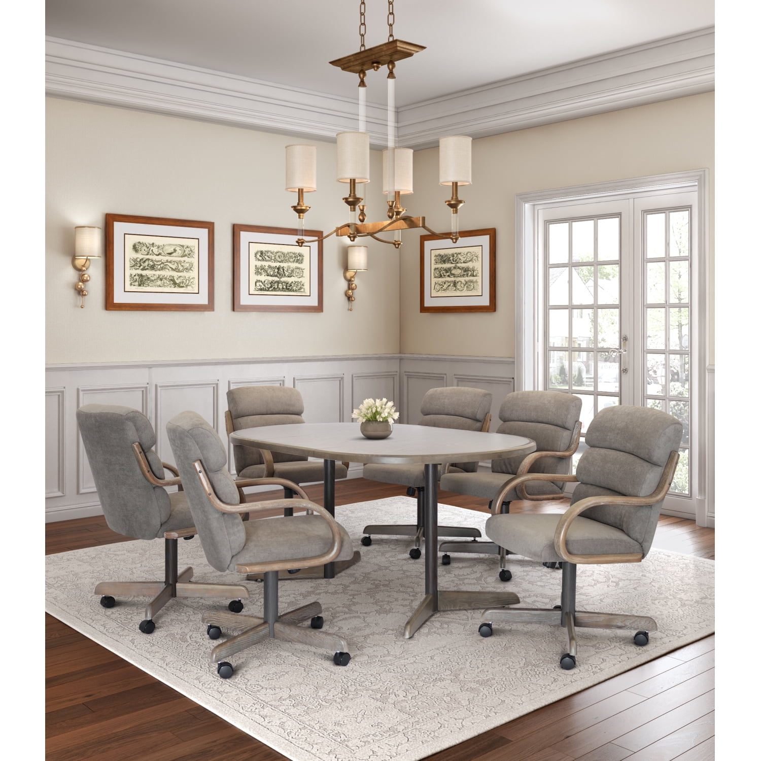 Caster Chair Company 7 Piece 42x 54 72 Caster Dining Set Wood