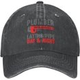 Adult Vintage Trucker Dad Hat,Plumber Laying Pipe Day & Night,Baseball
