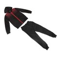 thumbnail image 4 of Conjunto de sudadera y pantalones deportivos con cremallera para hombre, resistente al viento, chaqueta polar cálida, pantalones para otoño e invierno, color negro, talla M, 4 of 14