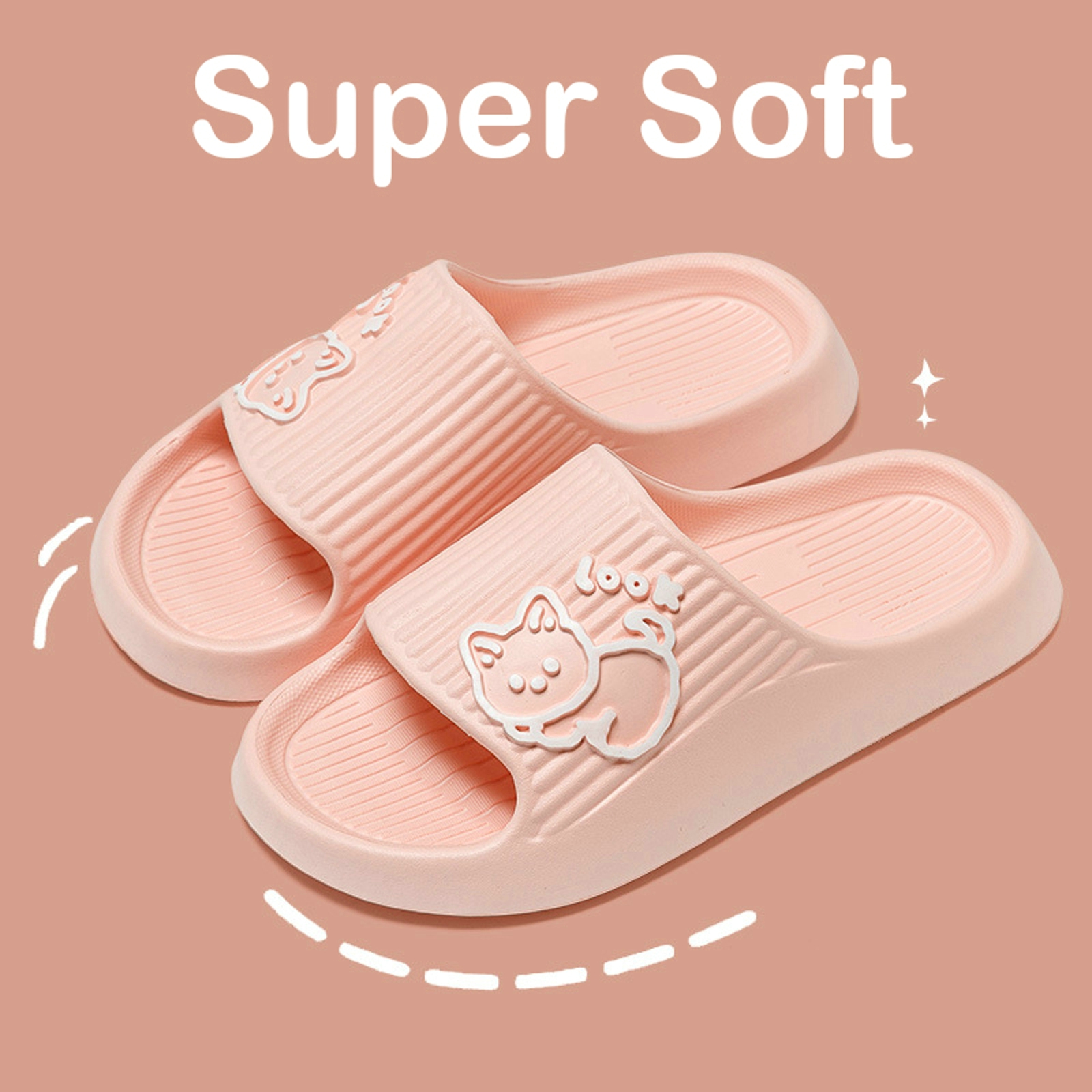 Women Summer Slippers Cute Lightweight Anti-slip Open Toe Spa Shower Bathroom Slides Soft Indoor Outdoor Slipper - image 3 of 7