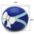 thumbnail image 2 of Luxe Jewelry Designs Women's High Polished Stainless Steel Bow Shaped Ring with Sea Blue Crystals -, 2 of 4