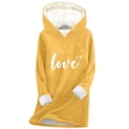 thumbnail image 3 of YueHuiYing Fashion Women's Thickened Warm Pullover Fashionable Casual Long Sleeved Hooded Sweatshirt, 3 of 3