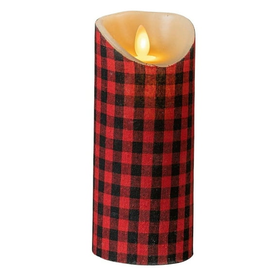 Red & Black Gingham Timer Candle - 3x7 Pillar - Ragon House