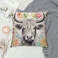 thumbnail image 2 of GOSMITH Highland Cow Pillow Cover Highland Cattle Floral Decorative Throw Pillow Cover Case Home Decor Animal Western Decor Farmhouse Pink Green Cushion Case for Couch Sofa Outdoor, 2 of 5