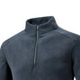 thumbnail image 5 of ZCFZJW Men's Quarter-Zip Polar Fleece Jacket, Big and Tall Regular Fit Casual Long Sleeve Half Zip Fleece Pullover Sweaters Thermal Golf Sweatshirt Dark Gray M, 5 of 7