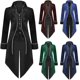 thumbnail image 2 of Chaquetas largas de invierno para hombres, estilo vintage, delgada, medieval, retro, punk, disfraz de cosplay, borde dorado gótico, 2 of 5