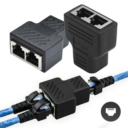 Rj45 Splitter Adapter 1 to 2 Port Female to Female Internet Extender Network Connectors Support Cat5 Cat5e Cat6 Cat6e Cat7 Ethernet Cable (Best Cat6 Ethernet Cable Brand)