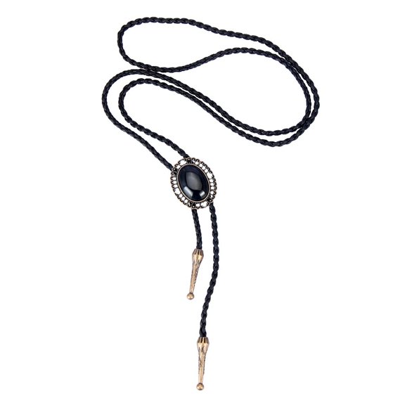 Western Cowboy Oval Pendant Necklace Bolo Ties Necktie For Men Women