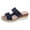 Blue, variant on Wedge Espadrilles for Women Open Toe Slide Sandals Double Buckle Strap Slip on Platform Beach Shoes for Summer Outdoor Walking Brown Size 7.5