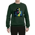thumbnail image 2 of Wild Bobby, Colorful Cosmic Neon Astronaut Lunar Spaceman Moon Galaxy, Fashion, Unisex Crewneck Graphic Sweatshirt, Forest Green, X-Large, 2 of 4