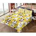 thumbnail image 4 of Ambesonne Emoji Fitted & Top Sheet Set with Shams, Whimsical and Funny Faces, Mustard Chocolate and White, 4 of 5