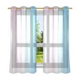 thumbnail image 6 of Yayeee Window Curtains Set of 2 for Living Room Light Filtering 63"x42", Light Blue Stripes, 6 of 7