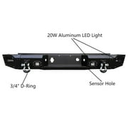 Vijay Compatible with 2007-2008-2009-2010-2011-2012-2013 Chevrolet Silverado 1500 Front and Rear Bumper with Winch Seat and Spotlights and D-Rings