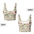 thumbnail image 5 of Fotbe Squirrel In The Forest Pattern Womens' Sports Bra Longline Wirefree Padded with Medium Support Sports Moisture-Wicking Workou Vest,Tank Top-, 5 of 9
