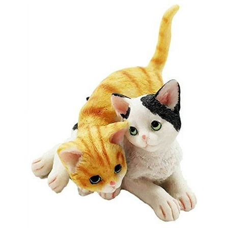 Feline Cat Two Playful Kittens Adorable Kitty Cats Figurine Animal Decor