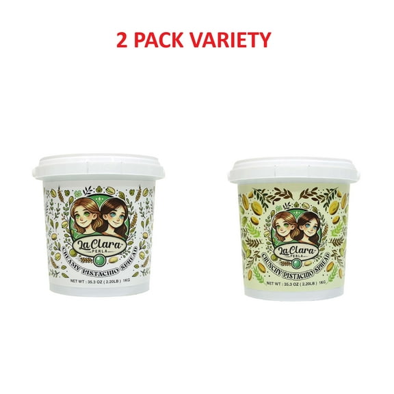 Pistachio Spread Combo - 1 Creamy & 1 Crunchy - 2KG - 70.54OZ (for Dubai Chocolate)