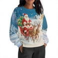 thumbnail image 4 of Lorytime Sweatshirt for Women Crewneck Christmas Santa Claus Fleece Shirt Long Sleeve Pullover Tops for Holiday, 4 of 9