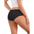 thumbnail image 3 of INSPIRE CHIC Women's Mid-Waisted Panties Full Coverage No Trace Comfortable Briefs M Black, 3 of 4