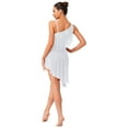 thumbnail image 4 of inlzdz Womens Latin Tango Dance Dress Asymmetrical Shoulder Tassel Ballroom Performance Bodysuit White L, 4 of 7