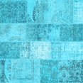 thumbnail image 1 of Ahgly Company Indoor Square Patchwork Light Blue Transitional Area Rugs, 7' Square, 1 of 4