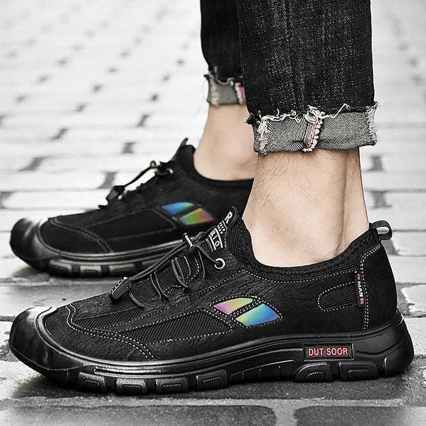 PMUYBHF Male Mens Casual Sneakers Non Slip Work Shoes for Men Fashion Sneakers Walking Shoe Comfortable Leather Casual Tennis Shoes 43