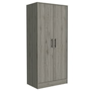 Miekor Furniture Ambery 180 Armoire, Two Shelves, Double Door, Metal Rod, One Drawer -Light Gray BS7330