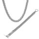 thumbnail image 1 of Pulsera de Cadena de Acero Inoxidable Shaofei Hip Hop Plata 6,30 a 23,62 pulgadas, 1 of 5