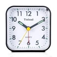 thumbnail image 1 of Tinload - Reloj despertador analógico pequeño con pilas, silencioso, sin tictac, pitidos ascendentes, función de repetición, funciones de luz, fácil de configurar (negro), 1 of 5