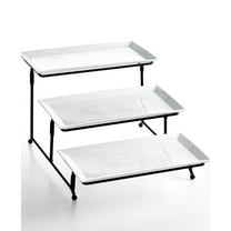 Elama 3 Tier Rectangular Plate Porcelain Serveware Set