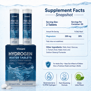Hydrogen Water Effervescent Tablets Daily Supplement, 100 Count Total, 200mg Per Serving, Generates 12ppm Hydrogen, Fast Dissolving Zesty Lime Flavor