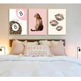 thumbnail image 2 of Hieng 3Pcs Pink Cheetah Wall Art Leopard Bow Print Painting Fashion Lucky 8 Ball Poster Leopard Lips Canvas Wall Decor Funky Preppy Room Aesthetic Picture for Girls Room Dorm Apartment, 2 of 6