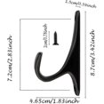thumbnail image 3 of 8 Pcs Black Wall Hooks, Matte Black Coat Hooks, Heavy Duty Clothes Hooks, Aluminum Alloy Clothes Hooks for Backpack Hat, 3 of 5