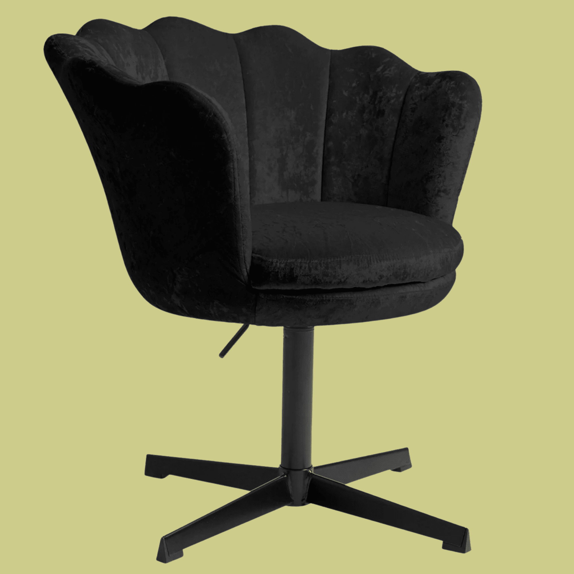 Impressions Vanity Melissa Swivel Vanity Chair with Adjustable Height, Makeup Desk Chair (Black Velvet)