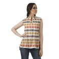 thumbnail image 2 of Moomaya Printed Mandarin Collar Tunic Sleeveless Casual Tank Top Summer Wear, 2 of 6