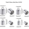 thumbnail image 2 of 4 Tailles 40 Pcs Embouts de Cordon en Acier Inoxydable Embouts de Cordon en Cuir Embouts de Cordon Terminateurs Kit de Fabrication de Bijoux Couleur Acier Inoxydable, 2 of 7