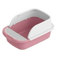 thumbnail image 3 of Cat Litter Box No Odor Splashproof Cat Toilet Bedpan, Open Top Pet Litter Tray, Pets Supplies for Rabbit, Small Pets 45x30x18cm Pink, 3 of 8