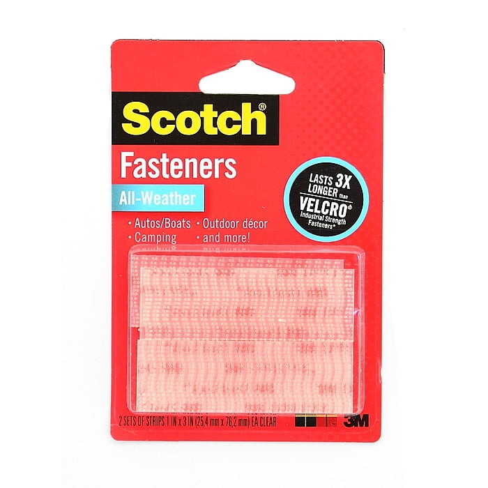Scotch Fasteners 1 in. x 3 in. strip (2 sets) clear all weather [PACK OF 6 ]