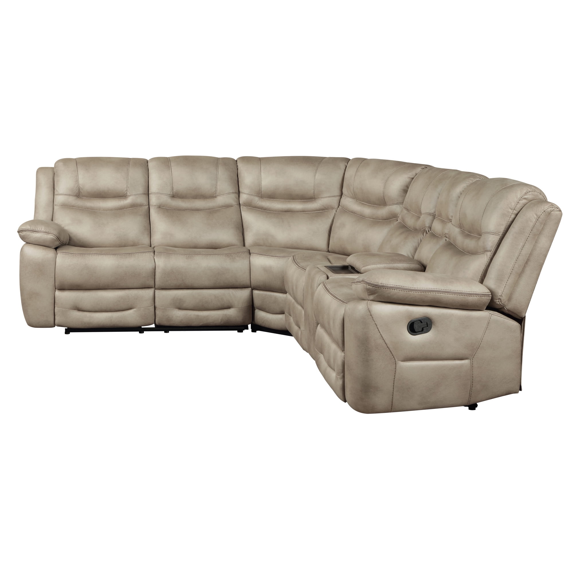 Steve Silver Shelton 3PC Manual Reclining Sectional, Mottled Camel