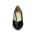 thumbnail image 6 of BLISSFUL STEP Women's Dress Pumps Pointed Toe Stiletto Heel Slip On Mid Heel Shoes Black 9, 6 of 8