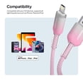 thumbnail image 6 of Powertek Frosty MFi Certified USB-A to Lightning Braided Charging Cable, 6 ft, Pink, 6 of 7