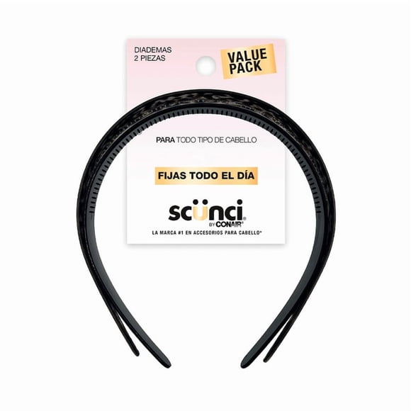 Diademas para cabello gruesas Scunci Conair 2 pzas.