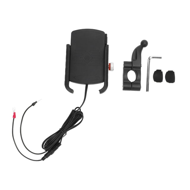 Cargador inalámbrico para manillar 2 en 1, soporte para teléfono de motocicleta de carga rápida USB QC3.0 de 15W, 12-24V