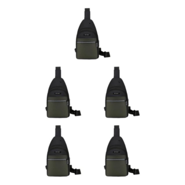 VONKY Large Capacity Chest Pack Bag Hands Free No Burden Polyester Outdoors Chest Bags Chest Bag For Men Easy To Carry green 5Set