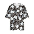 thumbnail image 3 of Drses Women's Short Sleeve Shirts Floral Summer Tops Loose Fit for Leggings Womens Summer Tops, 3 of 5