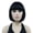# 1 Black, variant on Short Bob Wig with Flat Bangs for Lady Women, Straight Synthenic Wigs for Cosplay Daily Party, 8 inch, Chestnut Brown