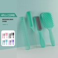 thumbnail image 2 of 4Pcs Paddle Hair Brush Set AntiStatic Fast Detangling for Thick Curly Straight Hair Black, 2 of 4