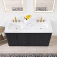 thumbnail image 4 of Busan 60M"  Double Bath Vanity in Oak Classic Black with  White Quartz Stone Top, 4 of 17