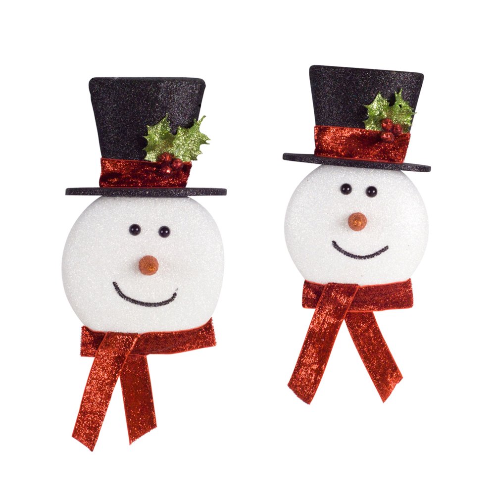 Set of 24 Glittered Foam Snowman Head Christmas Ornament 9" Walmart